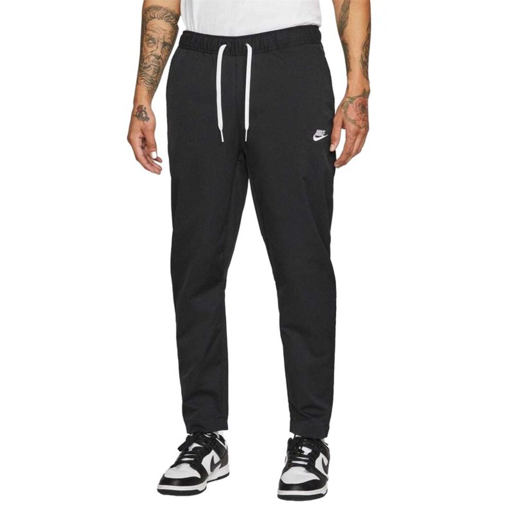 Nike Mens Club Tapered Leg Tracksuit Bottoms / Black/White